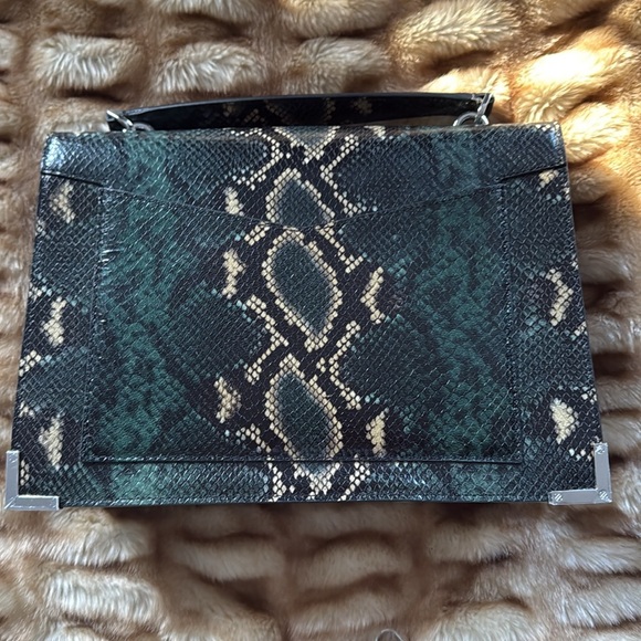 New Kooples Maxi GREEN AND BLACK PYTHON EMILY BAG - Picture 8 of 14